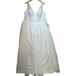 JJ’s House Womens Wedding Bridal Maxi Dress Sleeveless White 22 Inch Back Zip